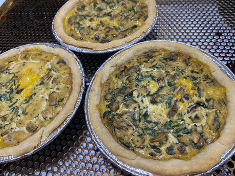 Mushroom Onion Bacon Quiche 5"