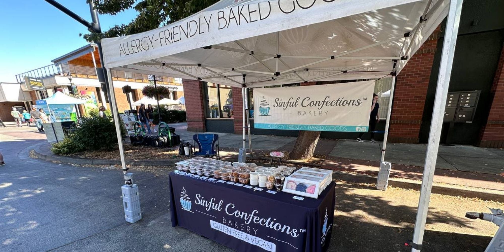 Sinful Confections farmers market booth