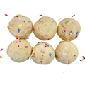 Gluten-free birthday cake edible dough bites with colorful sprinkles
