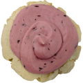 Blueberry lemonade loaded cookie with blueberry buttercream and lemon flavor