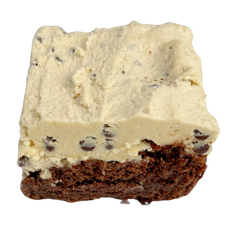 Gluten-free chocolate chip cookie dough brownie with fudgy texture
