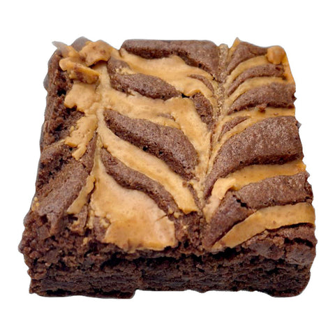 Gluten-free chocolate peanut butter brownie with fudgy texture and roasted peanuts