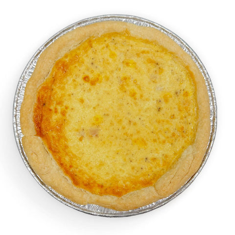 Gluten-free classic ham and cheese quiche with a flaky crust