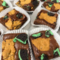 A batch of gluten-free mint cookies and cream deluxe brownies
