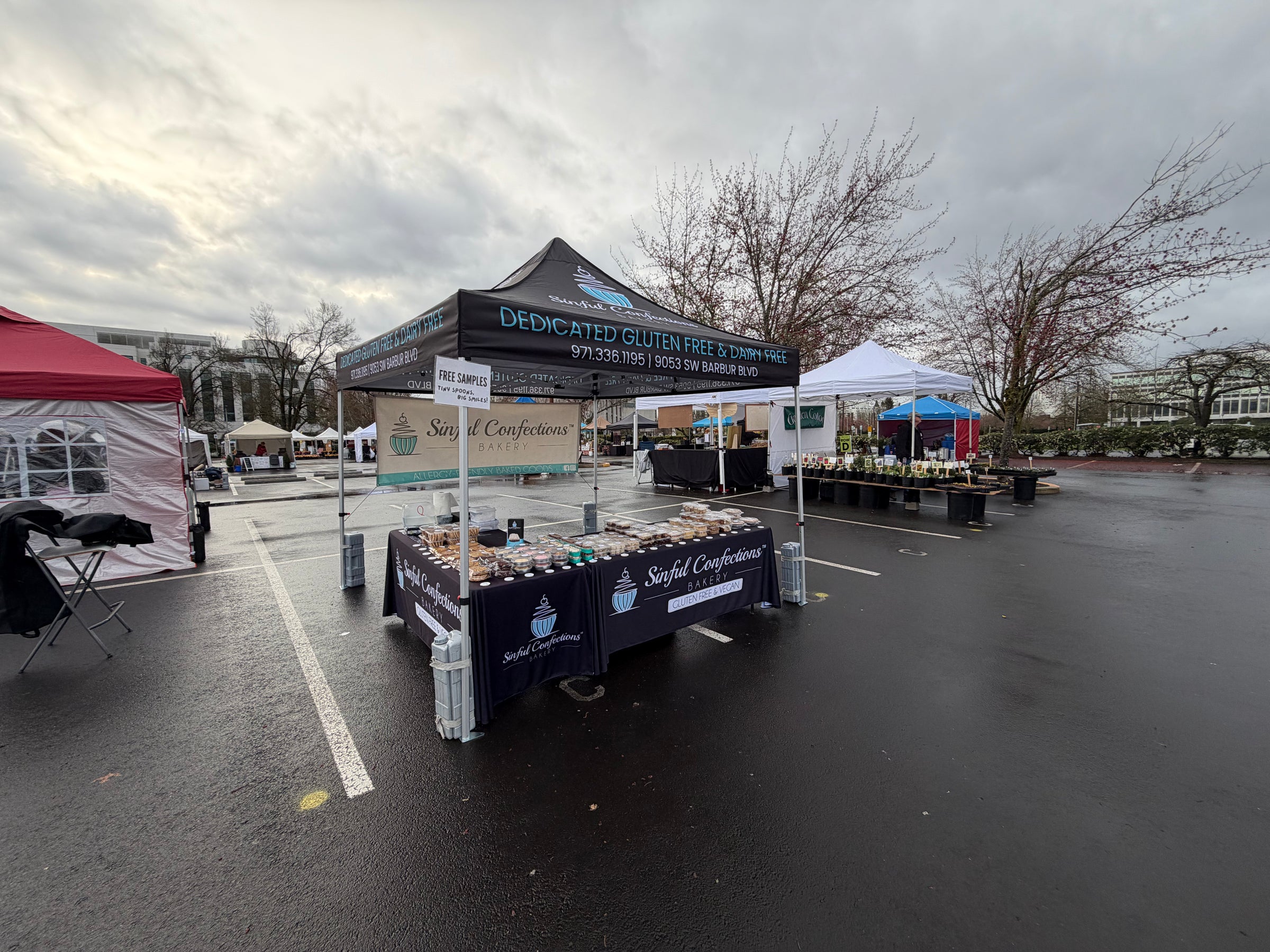 Sinful Confections farmers market booth